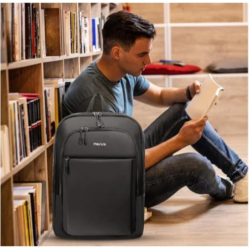 MOSISO Laptop Backpack for Men Slim Lightweight Compact Computer Backpack for College Work Business Office Travel 15.6 inch