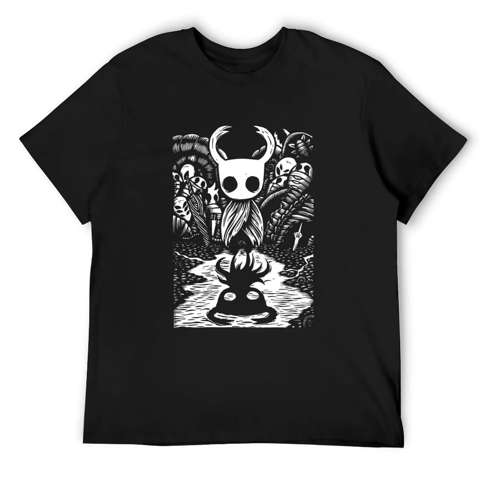 

Ghost knight graphic art hollow knight funny game. T-Shirt vintage clothes Aesthetic clothing shirts men