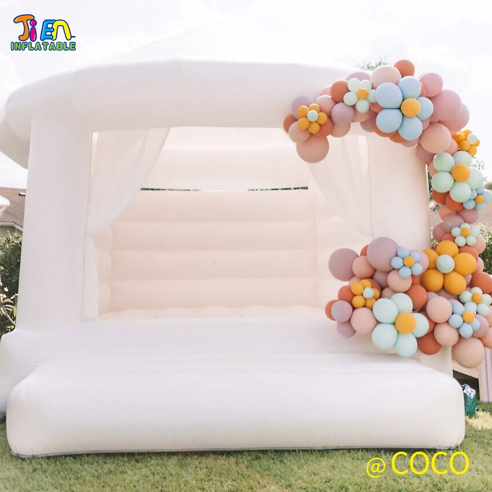 

free air shipping to door,white Inflatable Wedding jumper Bouncer Castle /jumping bed/Bouncy dome tent