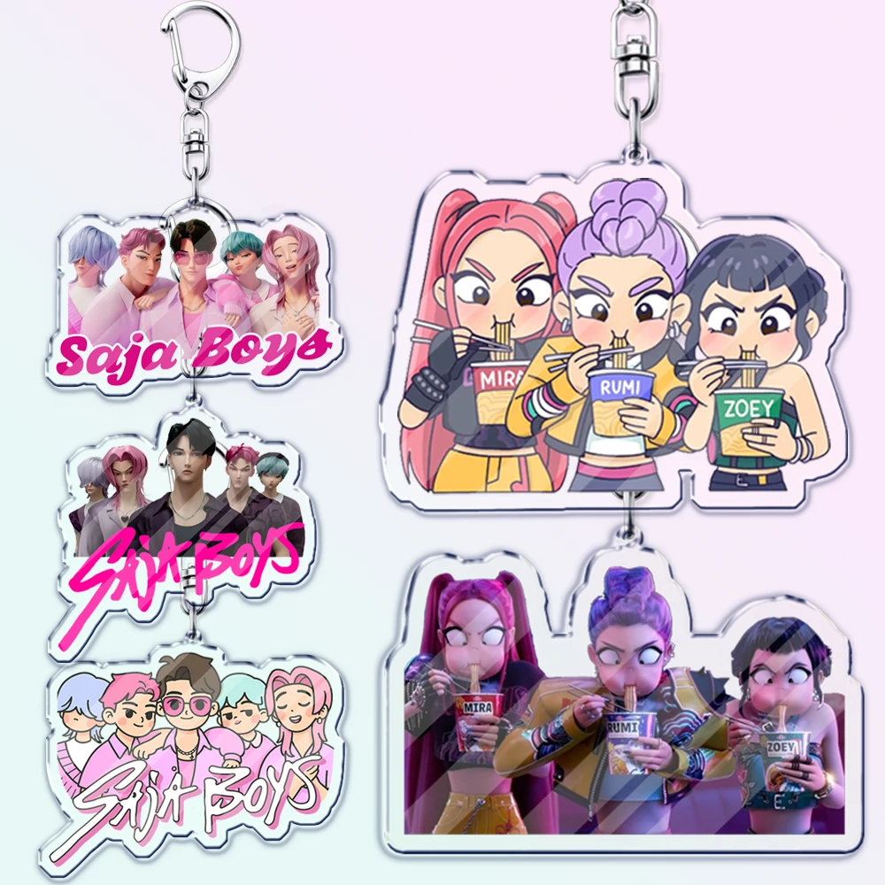 LLavero de Kpop Demon Girls para accesorios Huntrix Saja Boys Rumi Zoey Jinu Derpy llaveros de tigre joyería regalos de cazadores