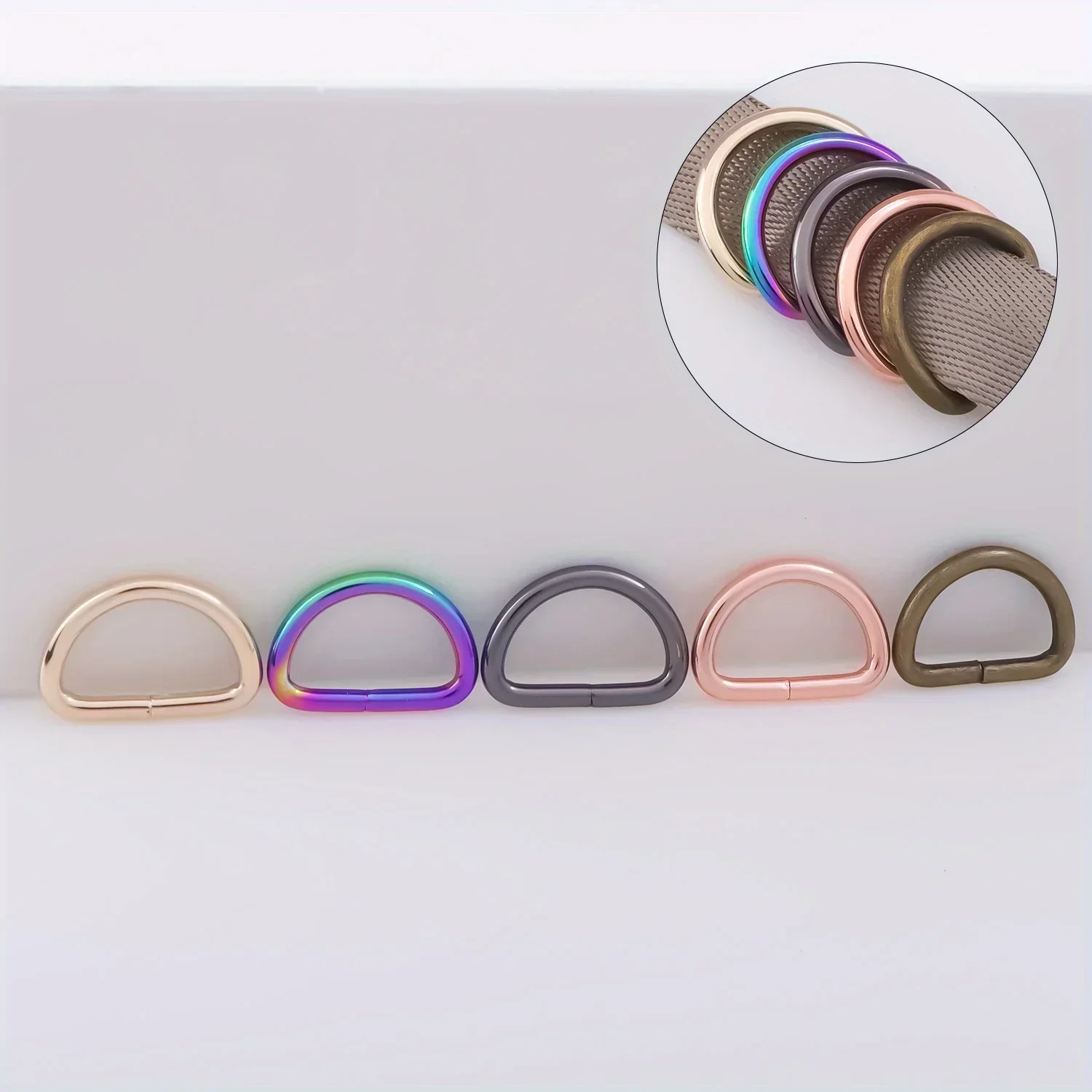 10pcs Metal D Ring for Purse Making, Dee Rings Metal Buckle for Bags Webbing Leather Straps Wallets Crafts Pet Collar Backpack