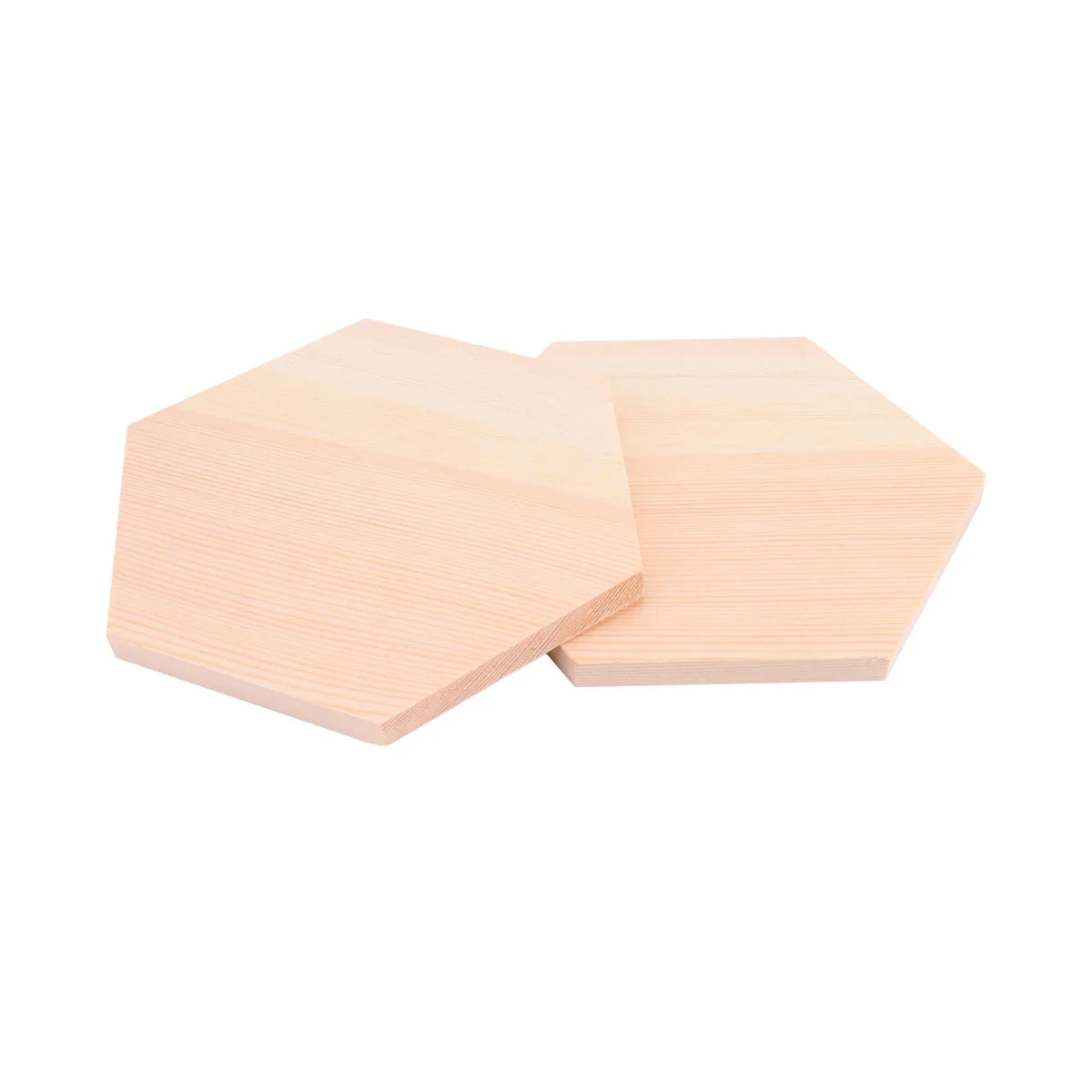 10PCS Wooden Plank Polygonal Wood Block Hexagon Profiled Solid Wood Block Manual DIY Special-shaped Wooden Boards for Crafts