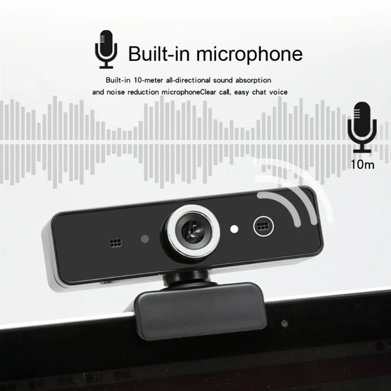 QX2B USB Webcam PC Cámara computadora Micrófono incorporado Soporte base multifuncional