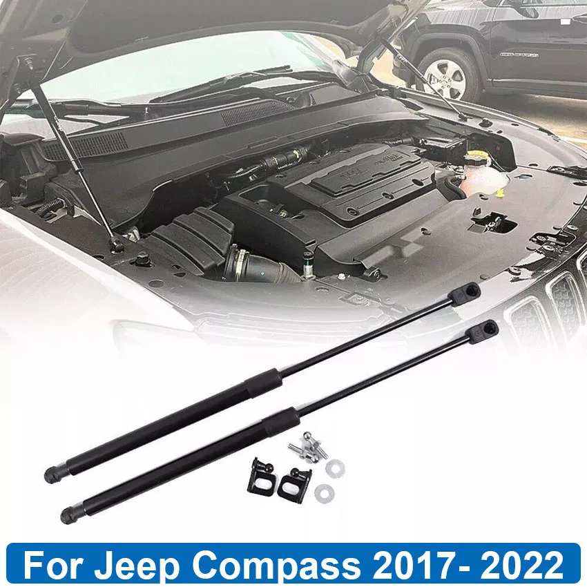 Front Hood Bonnet Lift Support Shock Gas Strut Spring Rod For Jeep Compass 2017 2018 2019 2020 2021 2022 Car Accessories