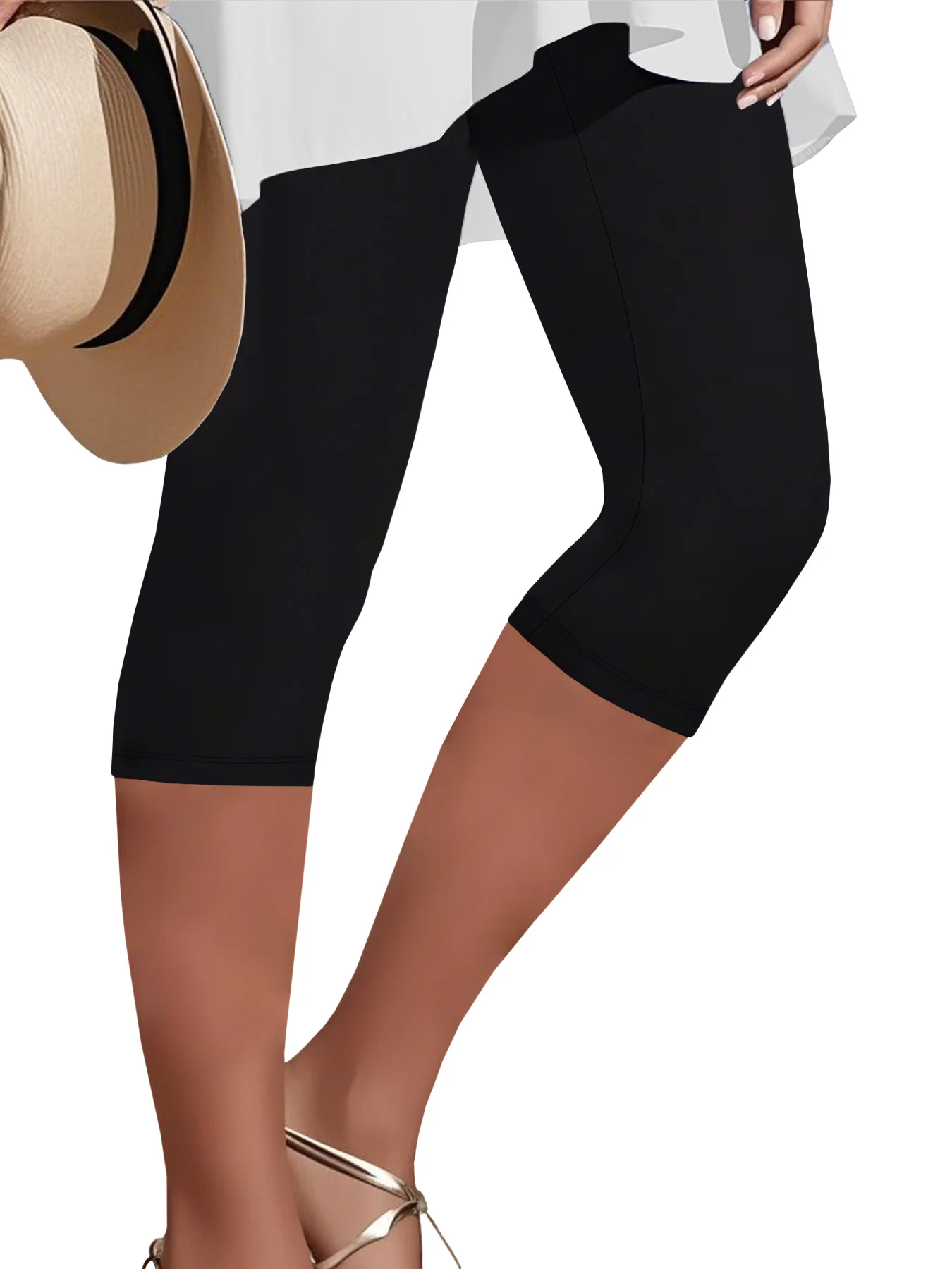 

Women's Super Soft Capri Pants Breathable Sports Pants No See Through Workout Running Yoga Athletic Push Up Gym Leggings