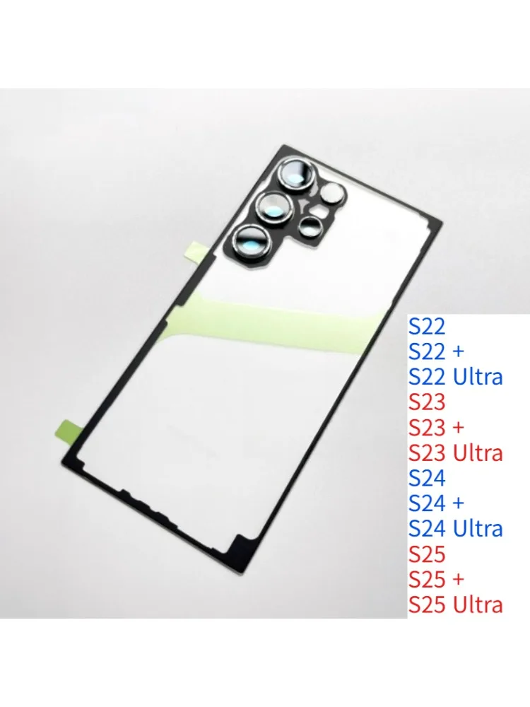 Obudowa do Samsung Galaxy S22 S23 S24 S25 Ultra / Plus, przezroczysta, szklana, do wymiany, wraz z ramką obudowy baterii i szklaną soczewką aparatu. — zdjęcie produktu 4
