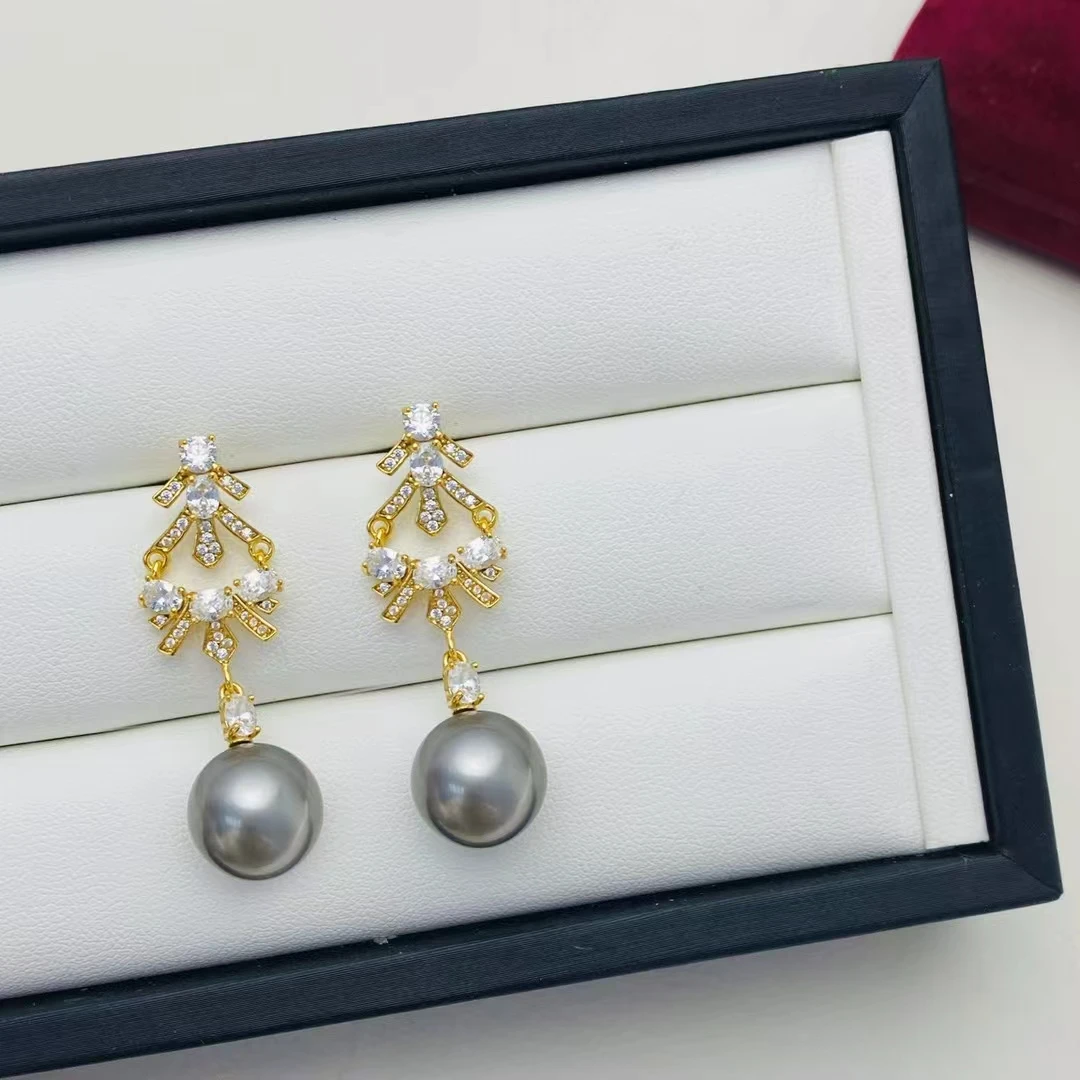 Wholesale 925 Sterling Silver Earrings Mount Findings Settings Base Mounting Parts Accessory for 8-15mm Pearls