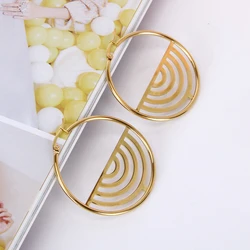 Hgflyxu Gold Color Plated Stainless Steel 304 Hoop Earrings for Women  Circle Ear Jewelry Trendy Accessories New