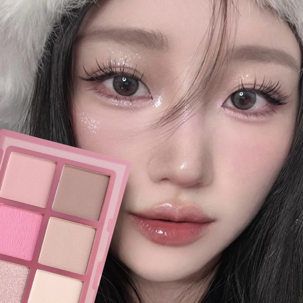 Pearlescent Pink Eye Shadow Palette Glitter Nude Earth Eyeshadow Pallet Long Lasting Eyes Make Up Palette Cosmetic Korean Makeup