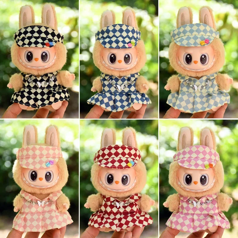 

Doll Clothes for Labubu Outfit Accessories Clothing DIY Kids Gift Summer Style Sun Hat Skirt Costume Change Clothing Collection
