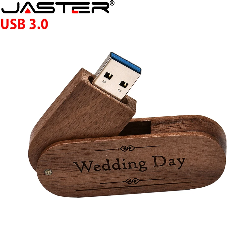 

JASTER USB 3.0 Flash Drive Free Custom LOGO wooden portable Wood 4G 8GB 16G 32GB 64GB Memory stick U disk wedding gift Pen drive