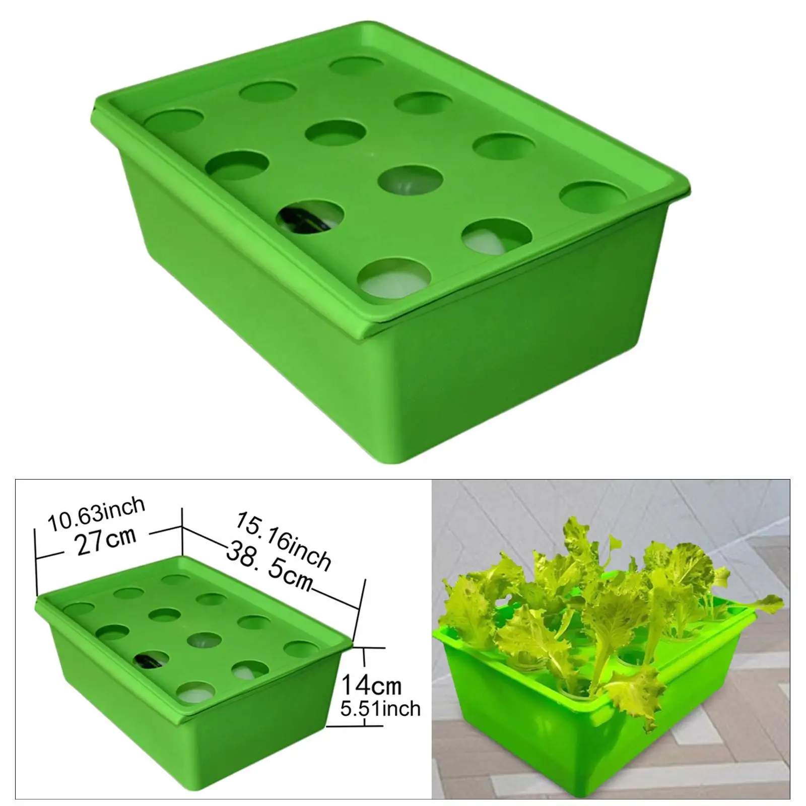 

Hydroponic System Growing Box, Hydroponics Tools, 12 Holes Hydroponic System Planter Sturdy Hydroponic Grower Box