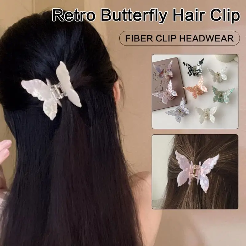 1/2/3pcs Retro Butterfly Clip Butterfly Fashion Clip Hair Accessories Headwear Hairpin Easy To Use Mermaid Hair Clip