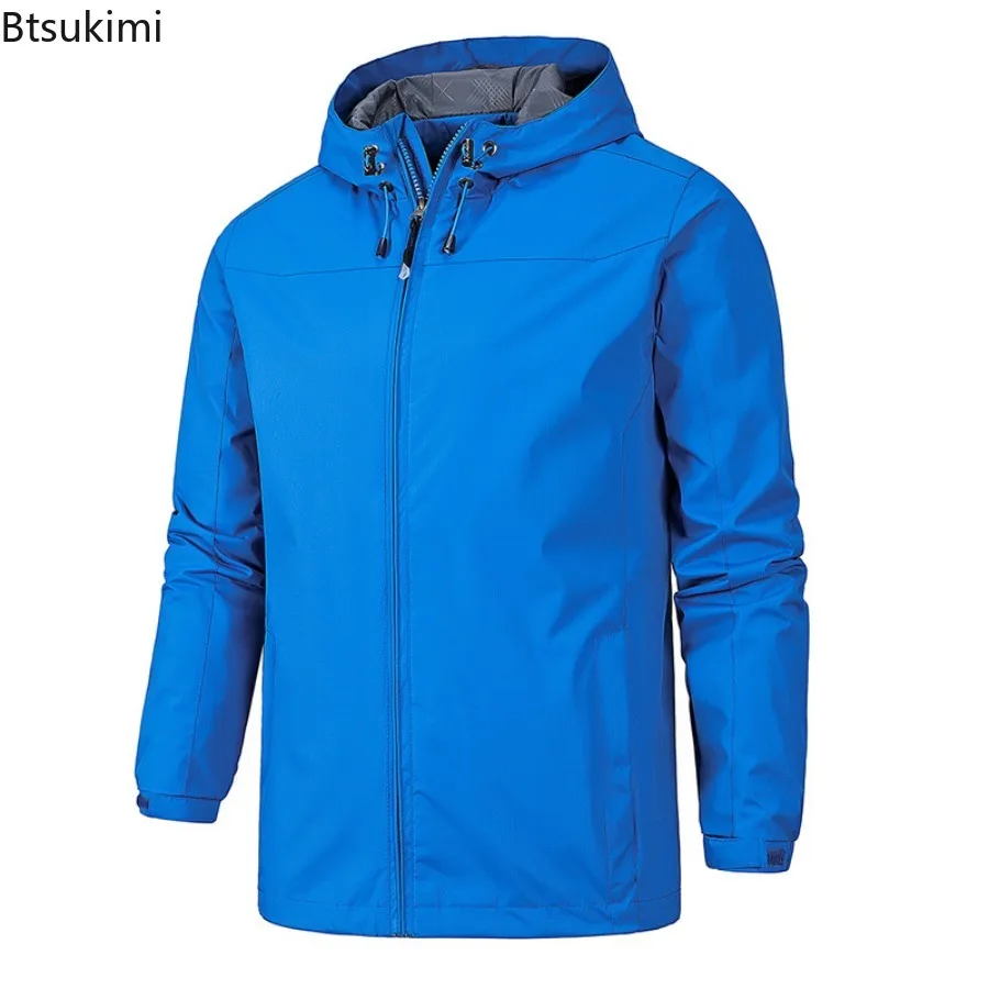 Outdoor Hiking Waterproof Jackets Men's Casual Sports Climbing Camping Fishing Hooded Coats Couple Clothes Windbreak Jackets 6XL