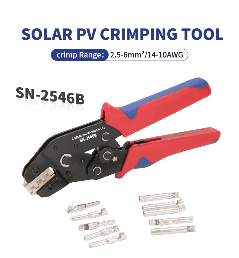 SN-2546B Solar-Photovoltaik-Anschlüsse, Zangen-Crimpwerkzeug-Set für 2,5/4/6 mm2 Draht-Crimper-Zangen-Set, Solar-Anschlüsse-Klemme – Detail 2