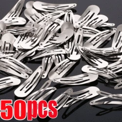 10-50pcs Silver Metal BB Hair Clips Girls Y2K Punk Drop Shaped Hairpins Hairclips Barrettes Headdress DIY Hair Jewelry Making