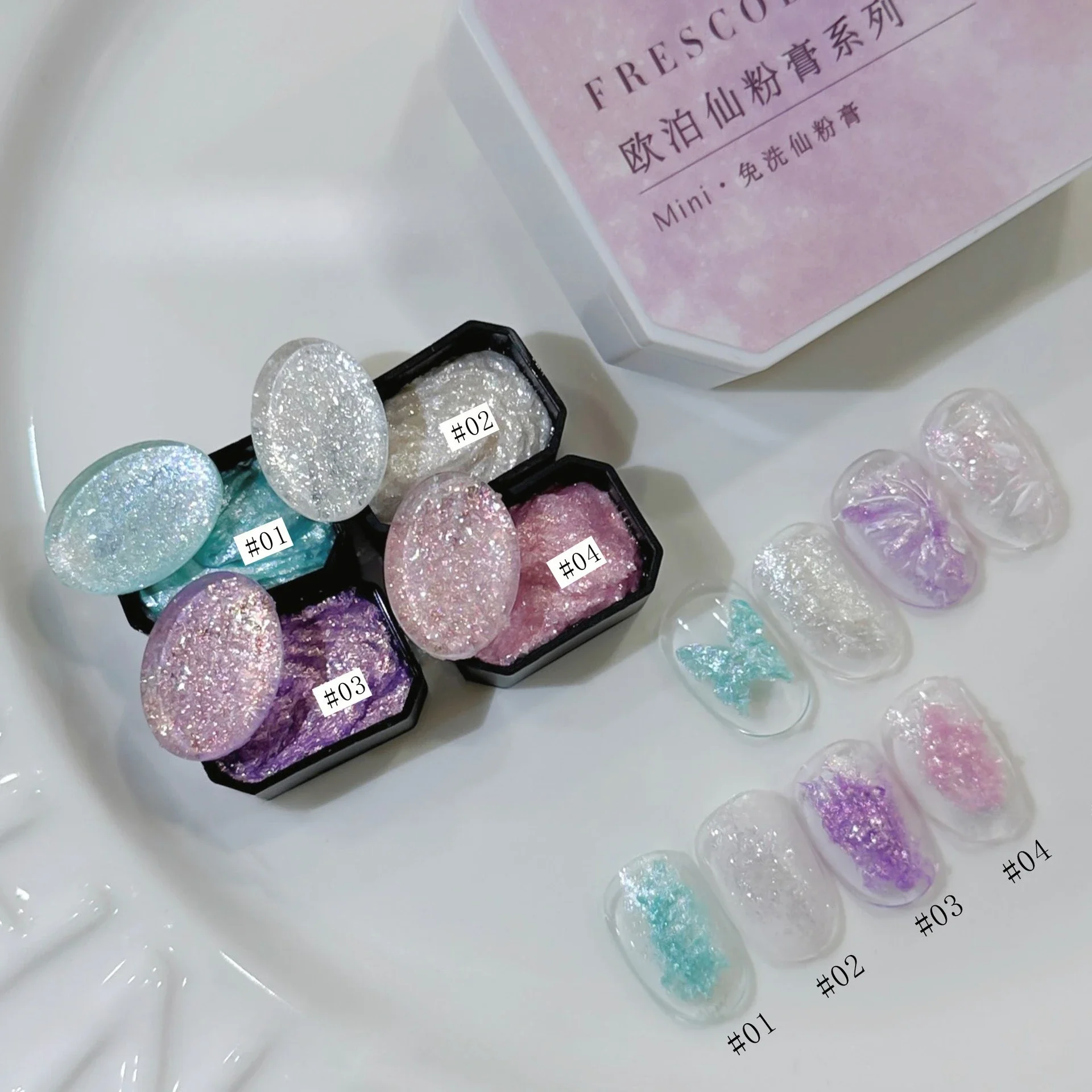 4Colors Summer Opal Fairy Powder Cream High Saturation Popular Semi-solid Nail Polish Gel Varnishes Nail Salon DIY For Manicure