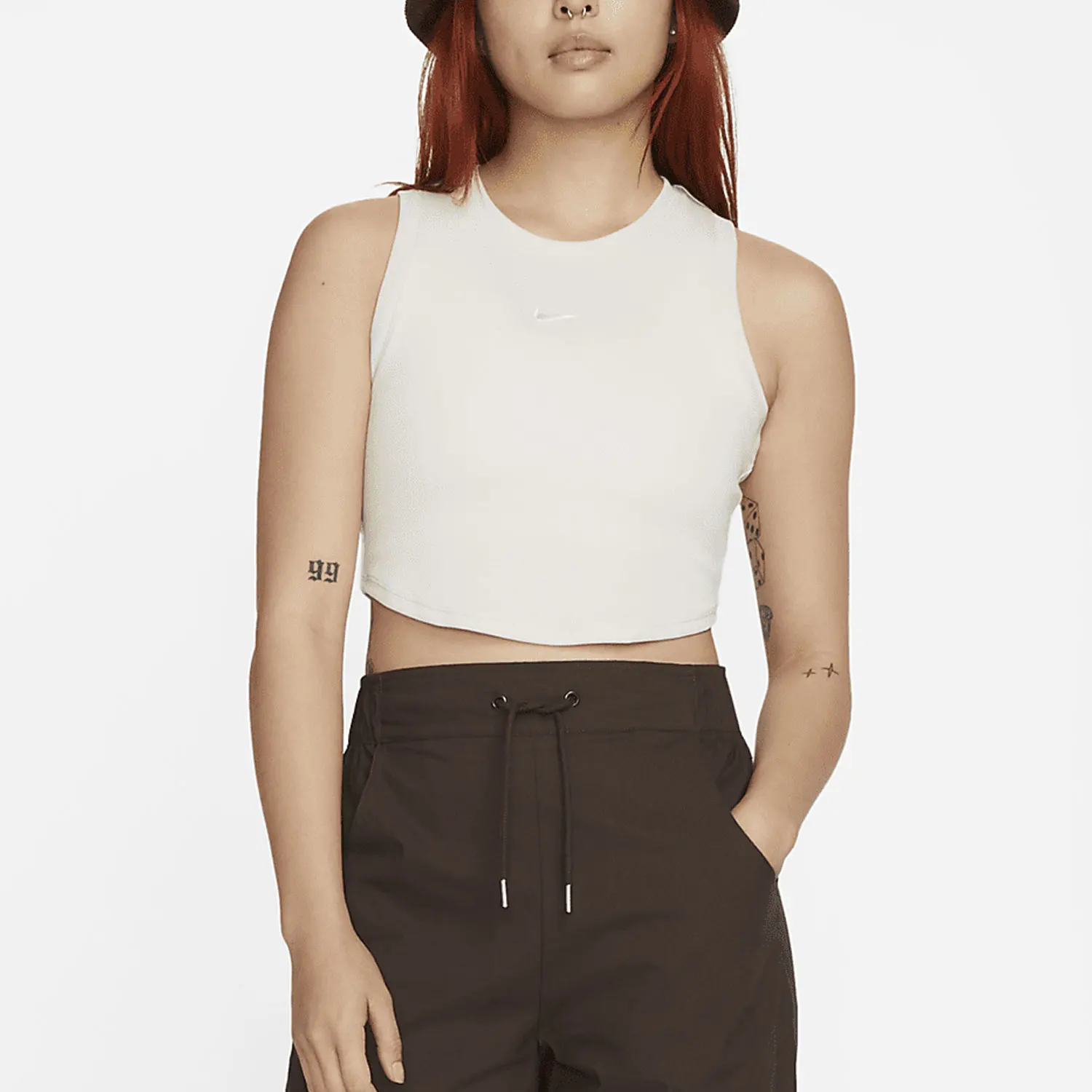 

Nike Official Authentic Casual Breathable Women's Embroidered Ribbed Short Sports Bra FB8280-104