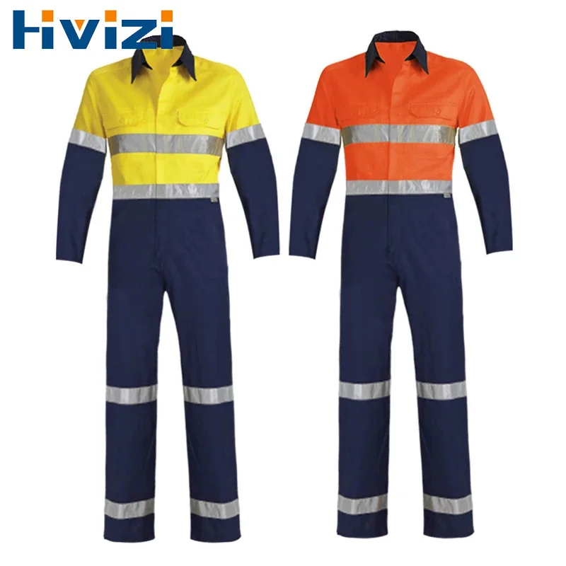 Work Cveralls Uniform Men 100% Cotton Working Coverall Car Repair Workshop Mechanic Clothes Hi Vis Workwear Suits