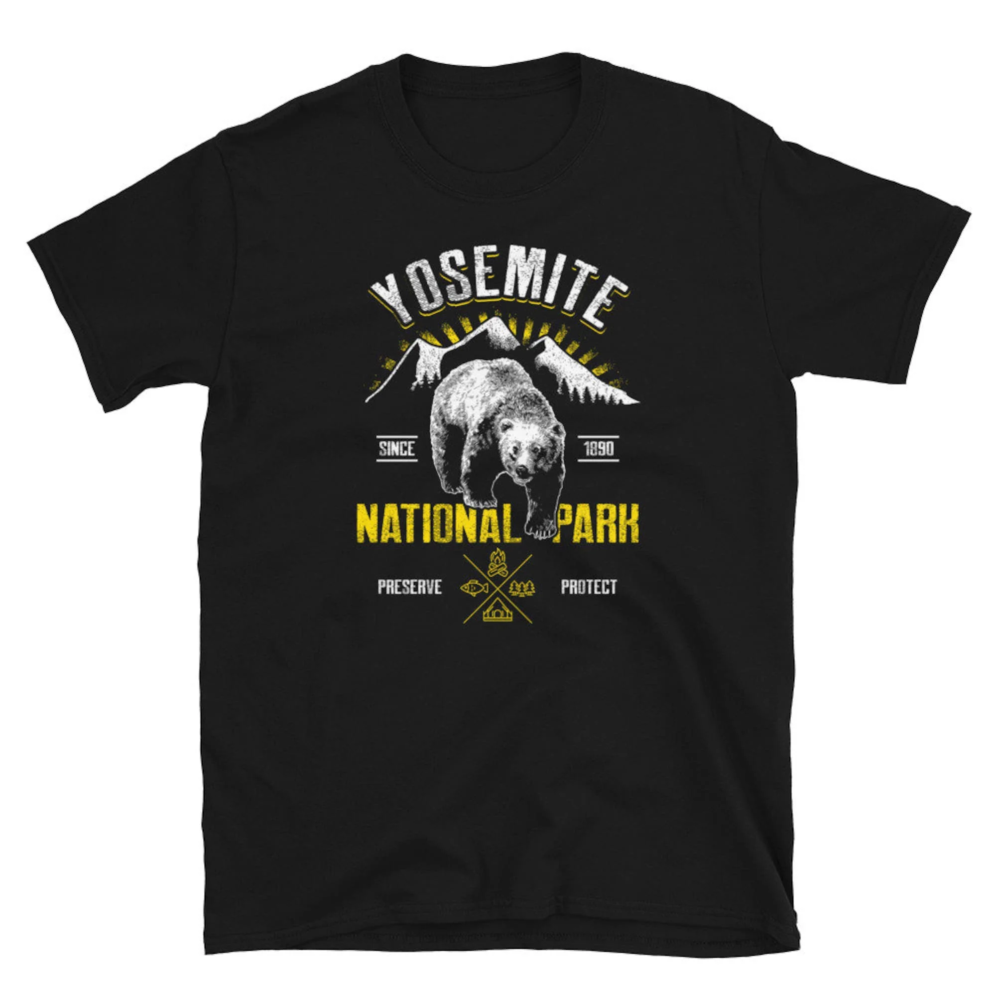 Yosemite National Park Mountain And Bear T Shirt