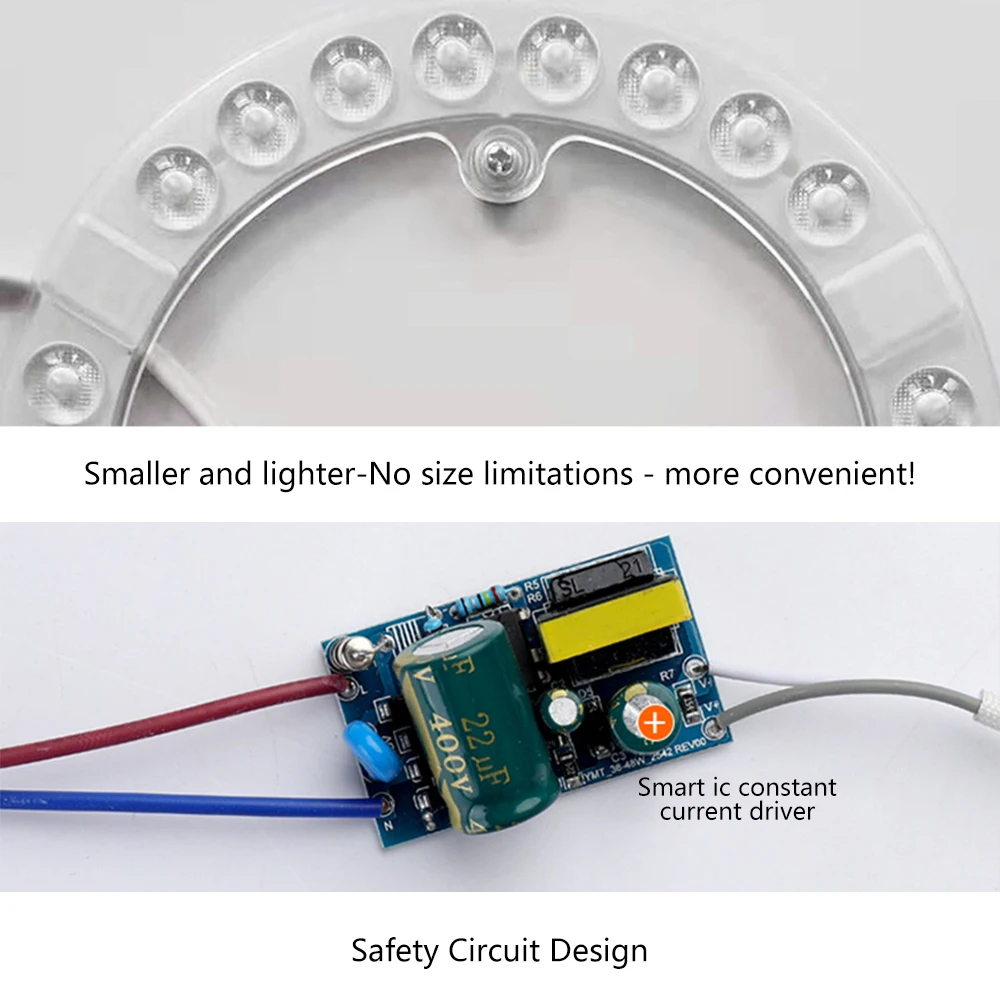 Led Module 220V Ceiling Light Led Panel Board 12W 18W 24W 36W Replacement Led For Circle Lamp Ceiling Fan Wall Lamp Round Module