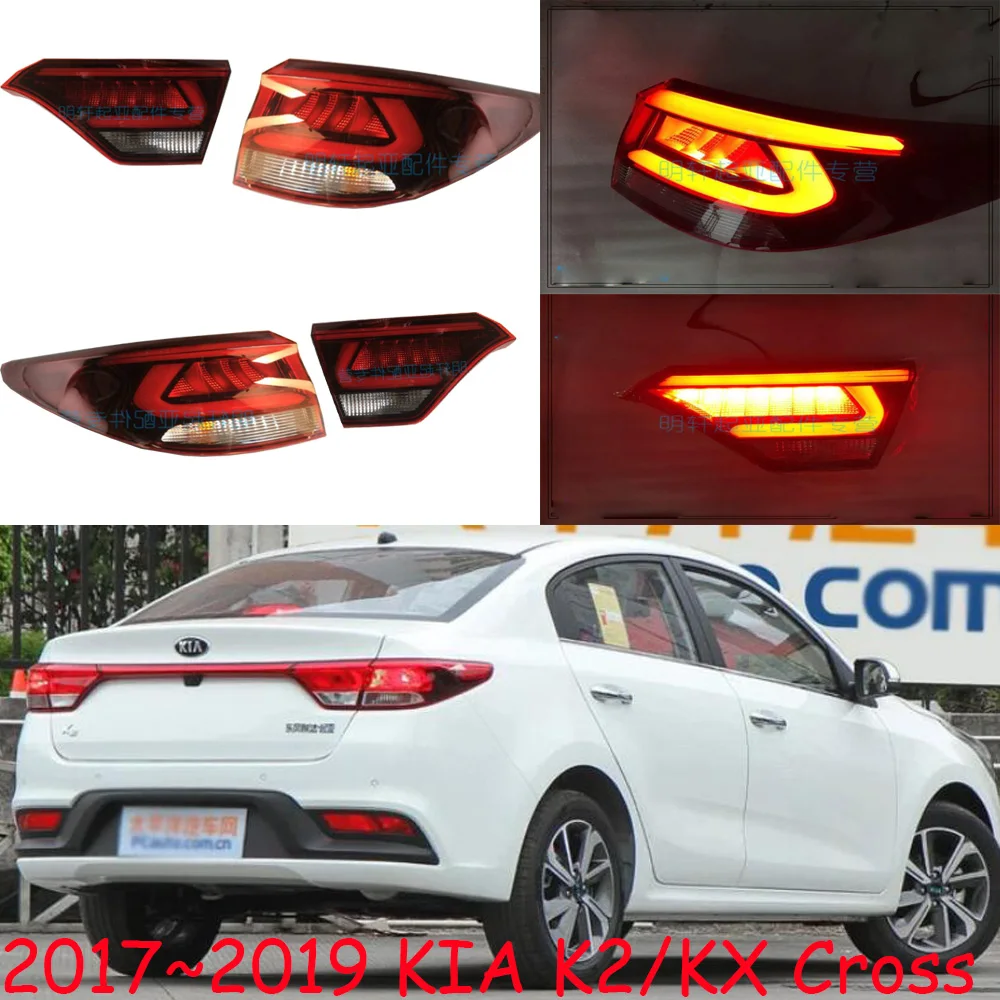 1pcs car bumper tail light for Kia kx cross K2 taillight Taillamp 2017~2019y car accessories for Kia Rio K2 fog lamp