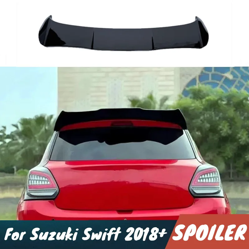 

For Suzuki Swift 2018+ ABS Material Car Rear Trunk Lid Roof Spoiler Wings Body Kit Exterior Tuning Accessories Part
