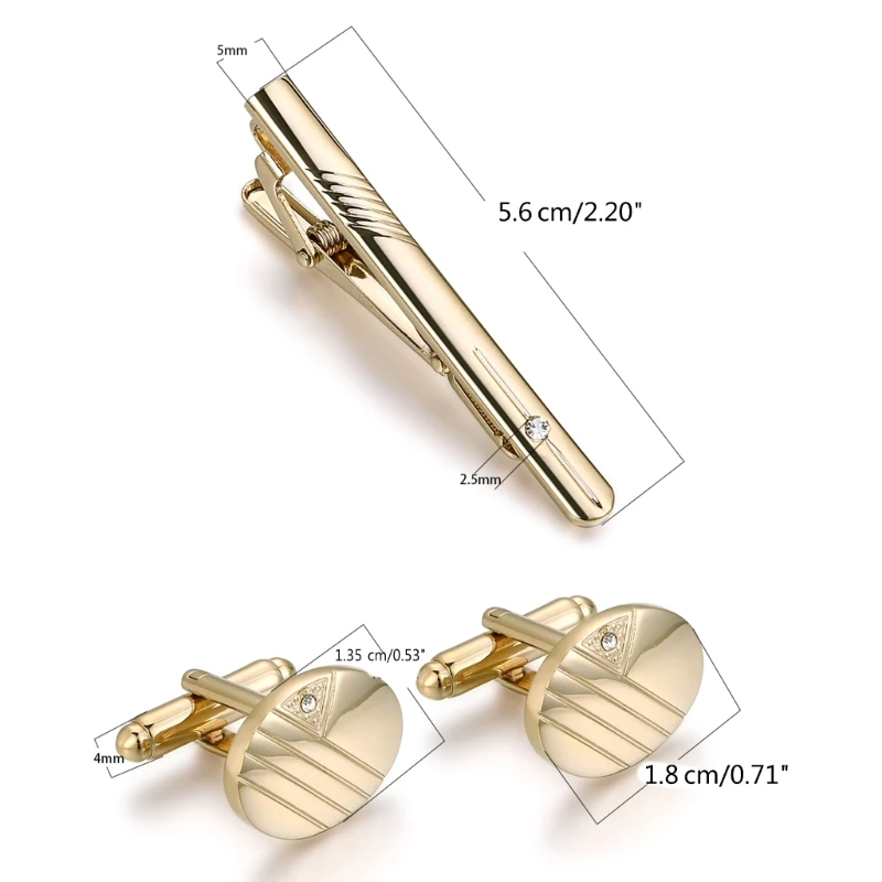 Wedding Cufflinks Tie Clip Set Casual Wear Tie Pins Men’s Valentines Gift