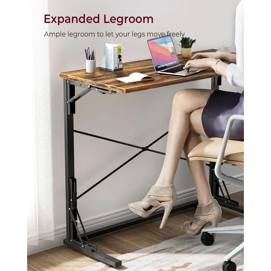 

31.5 Folding Desk, Foldable TV Tray Table for Eating on Couch, Extra Large TV Dinner Trays, Portable Fold Computer Customizable