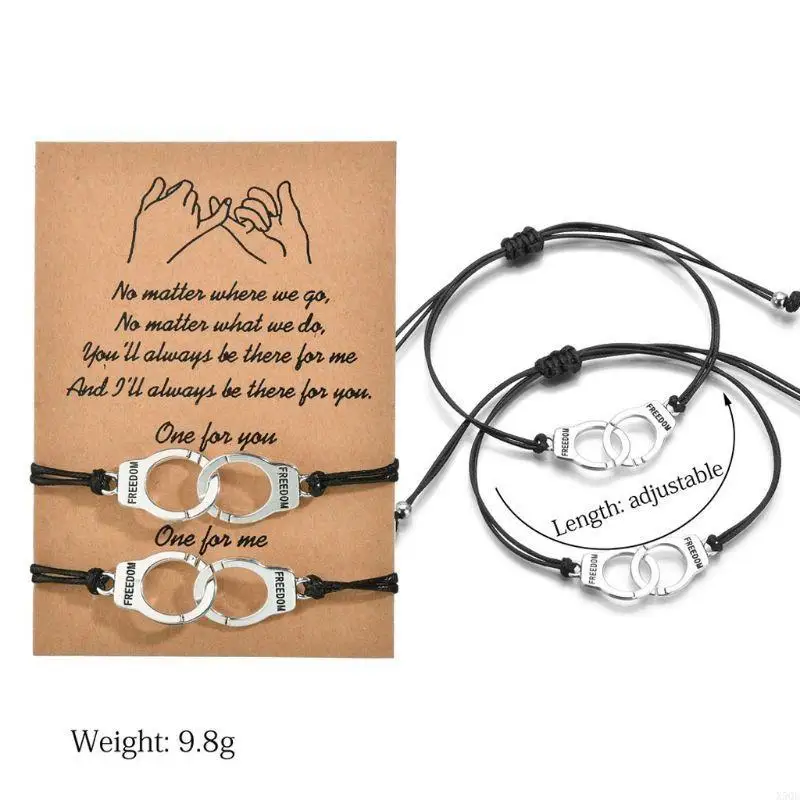 Handmade 2x cho các sĩ quan cảnh sát còng tay vòng tay tự do người yêu thời trang bracel