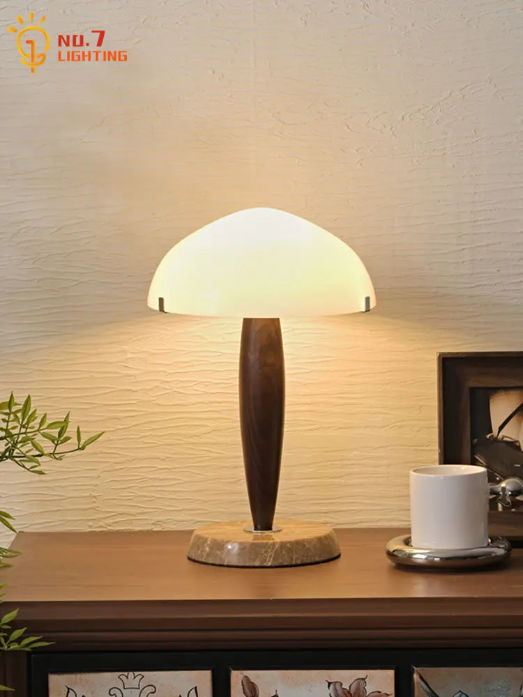 Danish Design Retro Jellyfish Decorative Table Lamp LED E14 Marble Base Wood Modern Hanging Light Fixturse Bedside Living Room