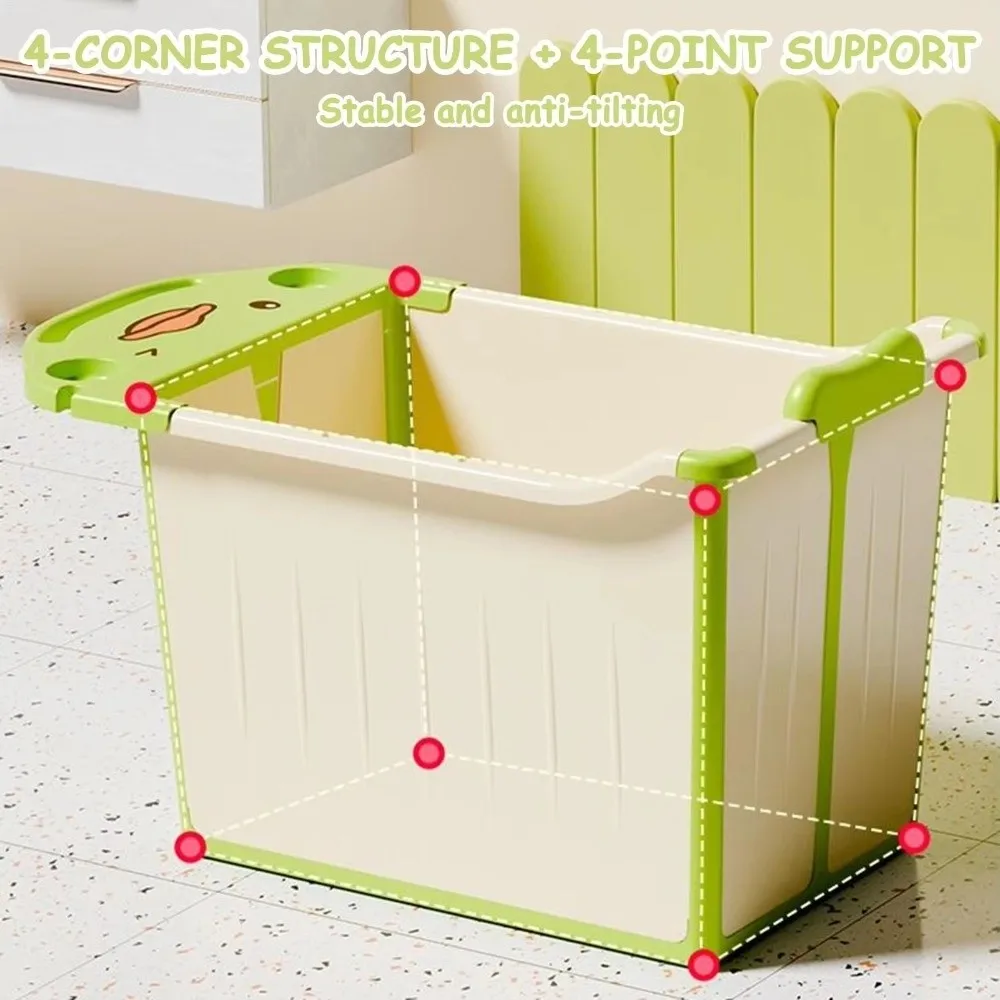 New Portable Bath Tub Foldable Non-Slip Base Swimming Bucket with Drainage Hole Space-saving Bath Bucket Supplies