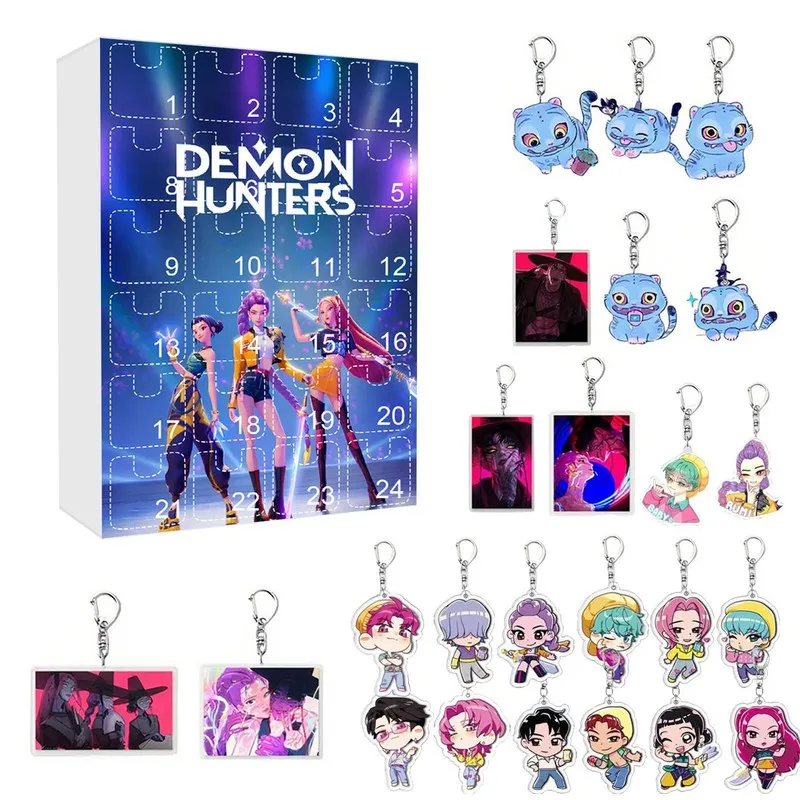Kpop Demon Hunter Girl Group Christmas Advent Calendar Blind Box Keychain Christmas Countdown Advent Calendar Gift 24 Days
