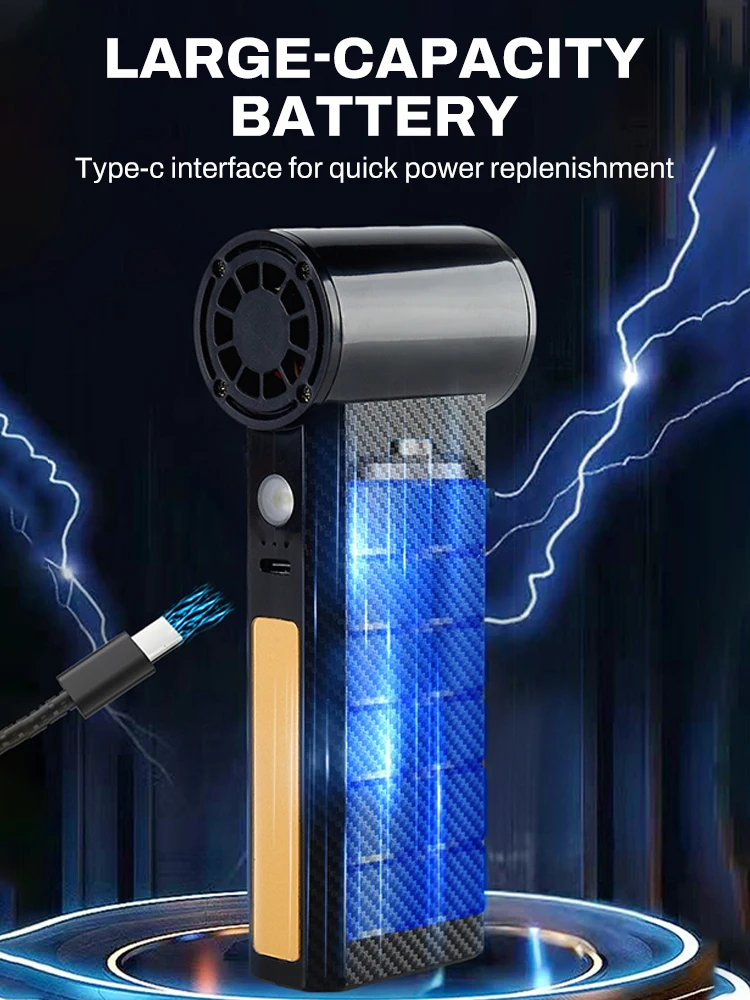 

Violent Fan 650000RPM Powerful Air Blower Vacuum Dust Cleaner Type-C Charging Strong Winds Brushless Turbo Jet Blower gun Tools