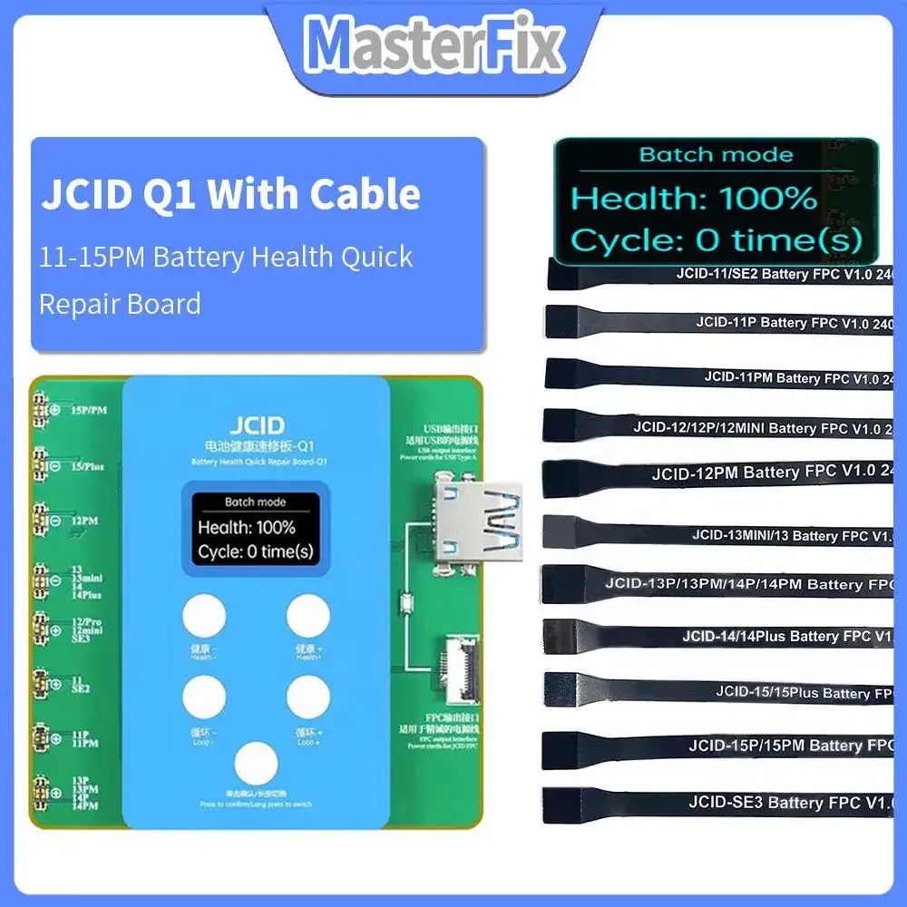 JCID Q1 Battery FPC Cable Detection Connecting FPC External Flex Mobile Phone Repair Tool iPhone SE 11 12 13 14 15 Pro Max