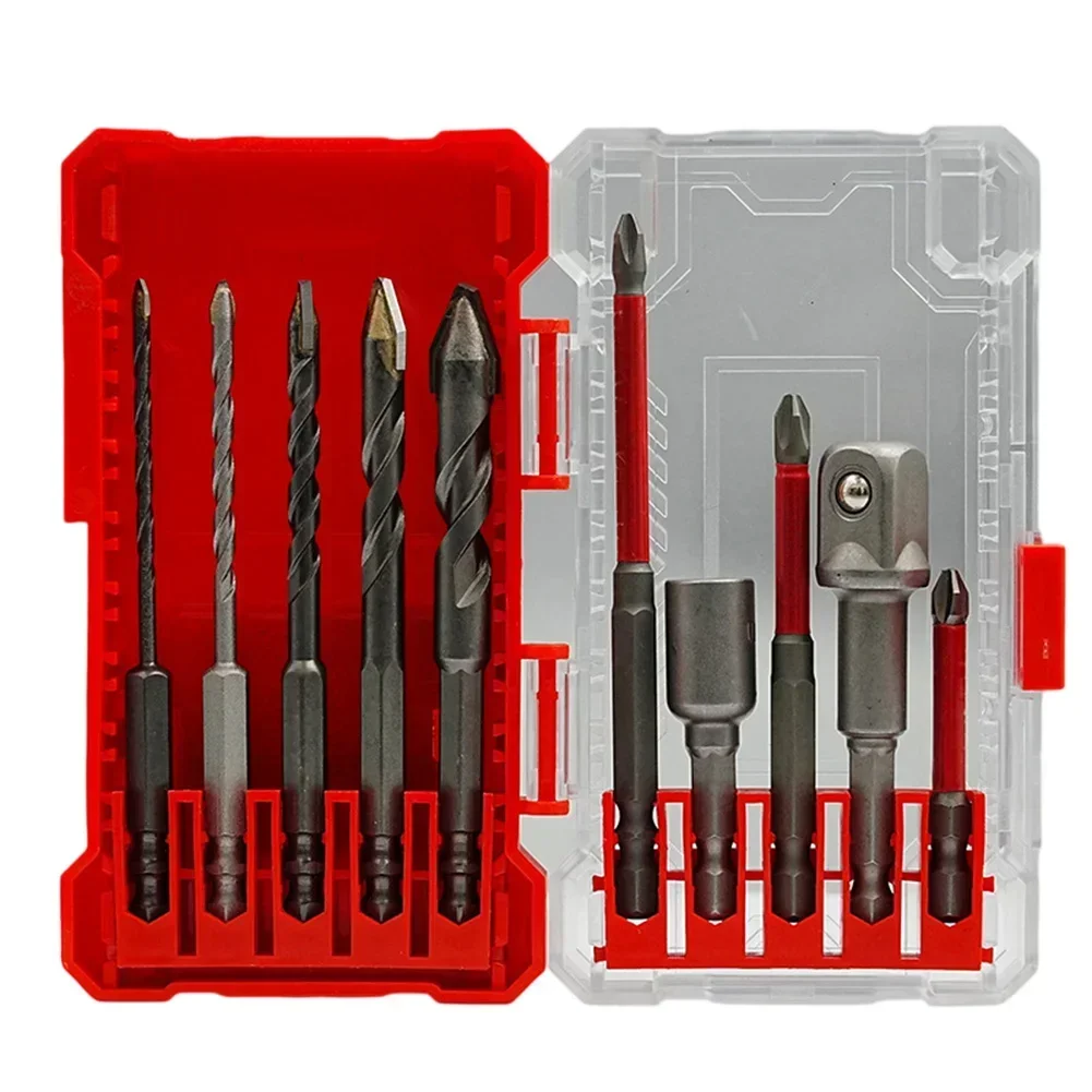 

Набор из 10 стальных сверл и насадок для отверток, многофункциональные эксцентриковые сверла с шестигранными удлинителями для комбинированного набора для ремонта