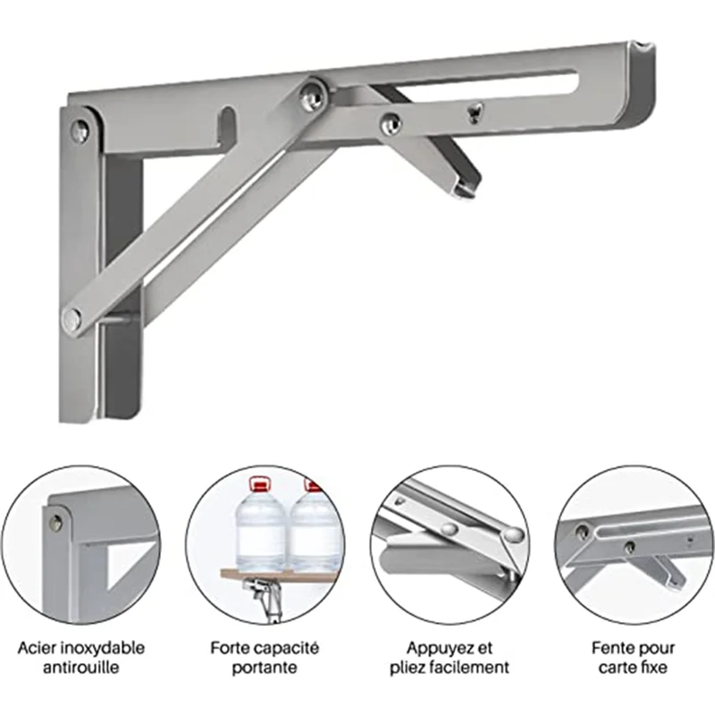 

A18R -Stainless Steel Folding Triangular Bracket Wall Rack Support Load-Bearing Fixed Wall-Mounted Stainless Steel Bracket