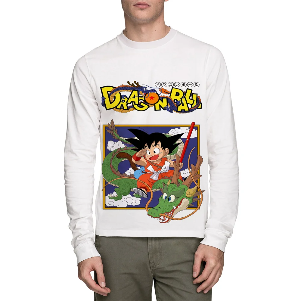 

2024 Dragon Ball New Hot Man T-Shirt Cartoon Japanese Anime Summer Casual Long Sleeve Children Goku 3D Print T Shirt Oversized