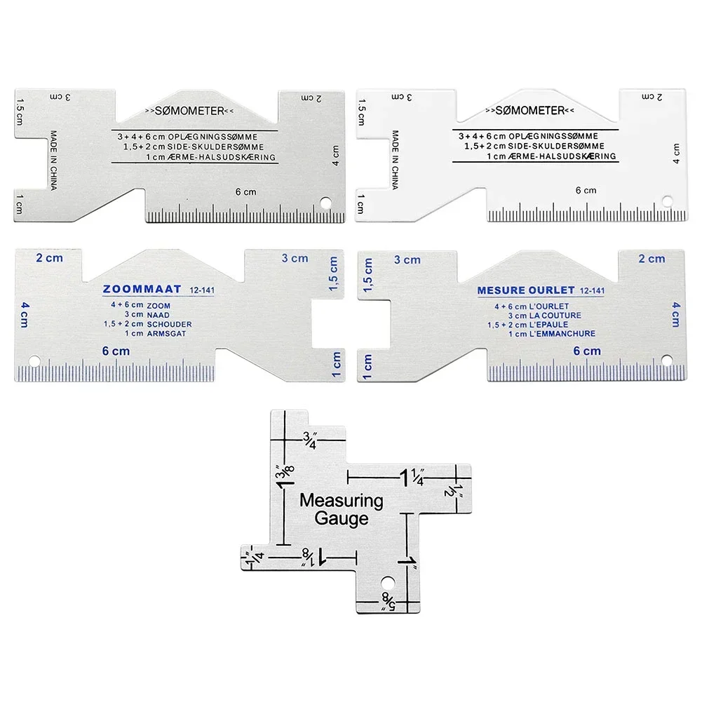 Precision Seam Measuring Gauge Metal Quilting Tailor Ruler Template Sewing Ruler For DIY Patchwork Quilting Craft Accessories