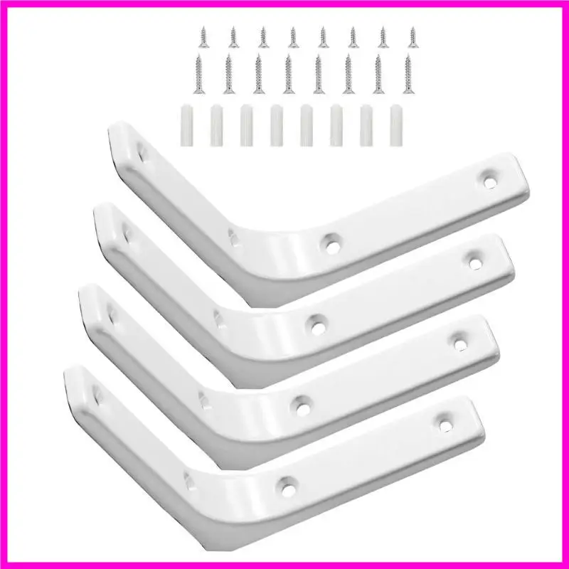 57BE 4Pcs Wall Mounted Floating Shelf Support Brackets for Enhances Storage Solution