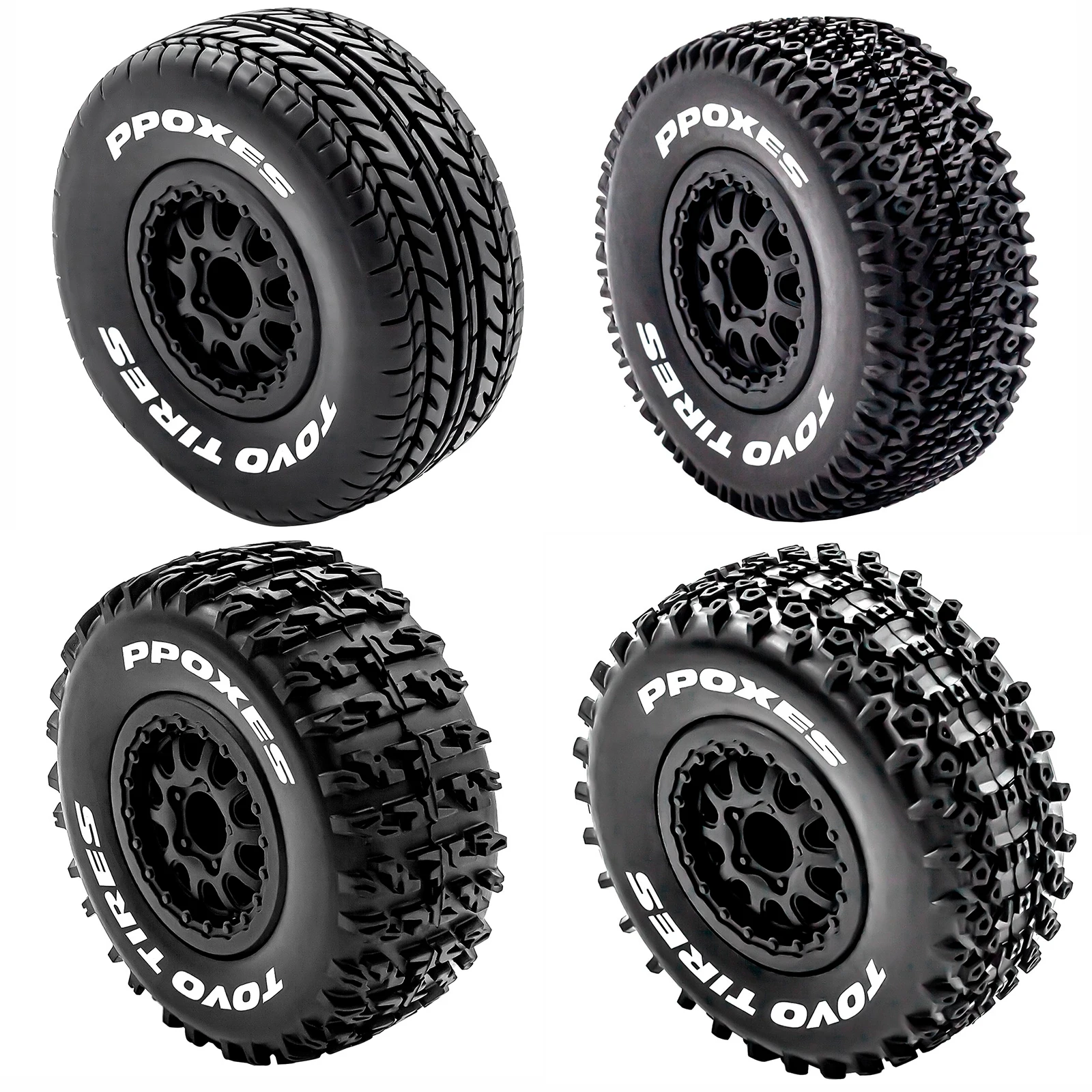 

4pcs 112mm 1/10 Short Course Truck Tires Tyre Wheel With 12mm Hex For Slash Arrma Senton HuanQi 727 Vkar redspider Hpi Rc Car