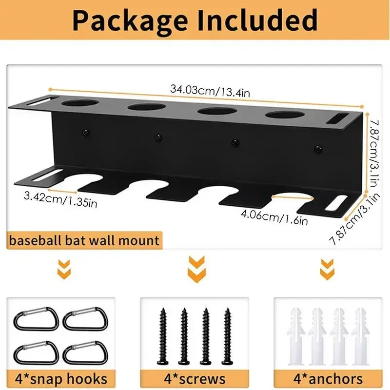 Baseball Bat Softball Outdoor Sports Home Professional Baseball Rack Wall Baseball Organizer Wall Baseball Gear Display Stand