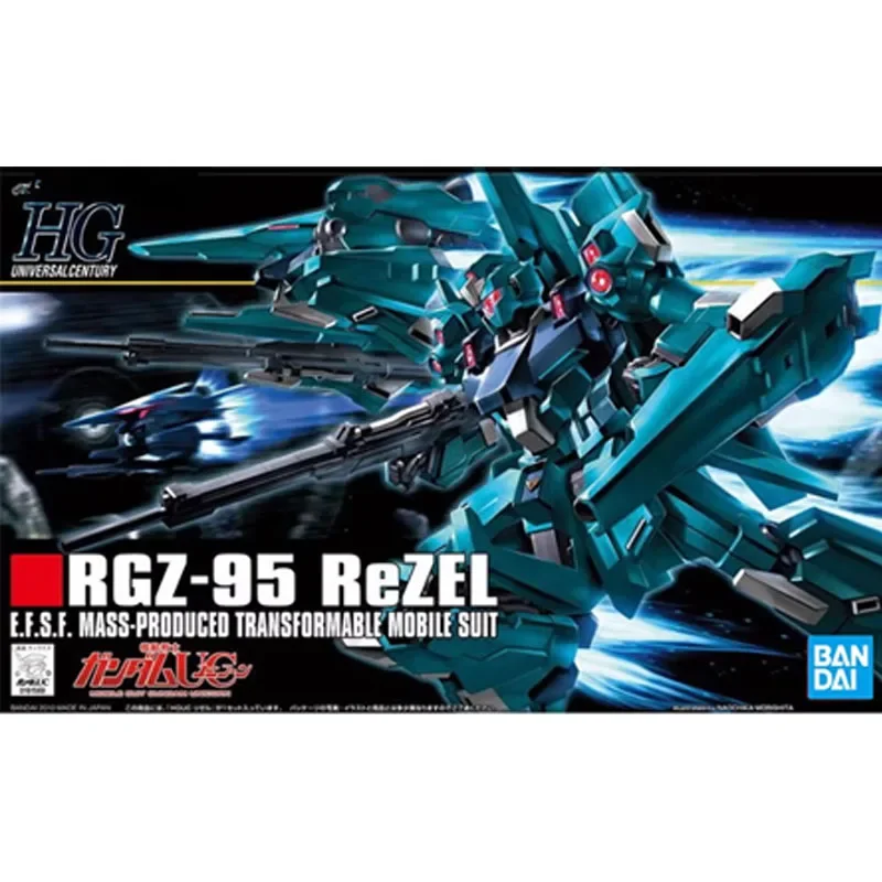 

BANDAI Anime HG 1/144 RGZ-95 REZEL GUNDAM New Mobile Report Gundam Assembly Plastic Model Kit Action Toys for Boys Figures Gift