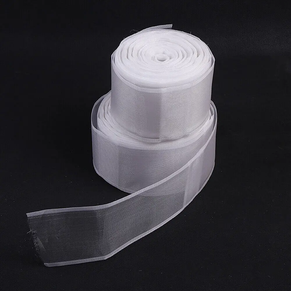 5M Curtain Heading Tape Pencil Pleat Transparent Rod Tape Nylon Home Window