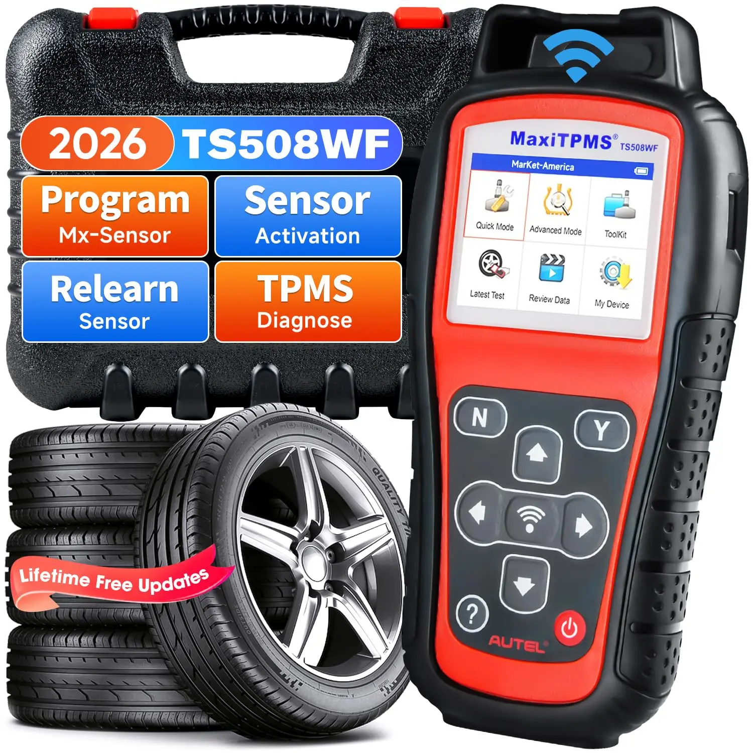 

2026 Autel TS508WF TPMS MX-sensor 315/433MHz Car Diagnostic WiFi Programing Service Tool Tire Repair Program Activate Relearn