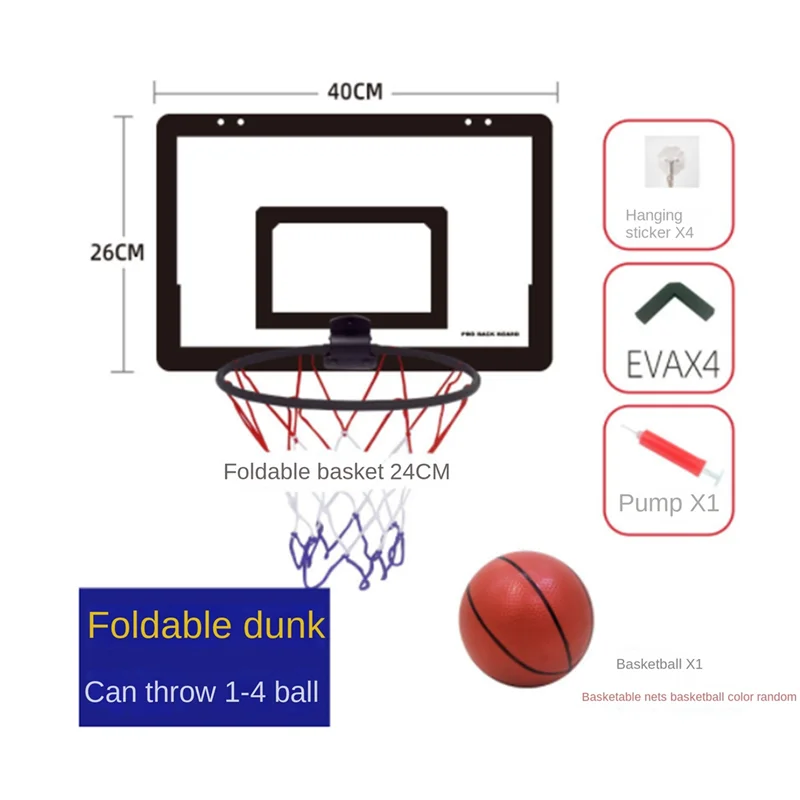 Kit giocattolo mini canestro da basket divertente portatile Set di giocattoli per giochi sportivi per appassionati di basket per interni domestici per bambini Bambini Adulti