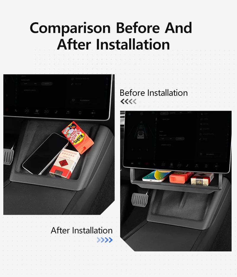 Unterbild-Aufbewahrungsbox für Tesla Model 3, Highland, versteckte Falte, Aufbewahrungsbox, Auto-Aufbewahrung, Modifikationsteile, Innendesign – Detail 4