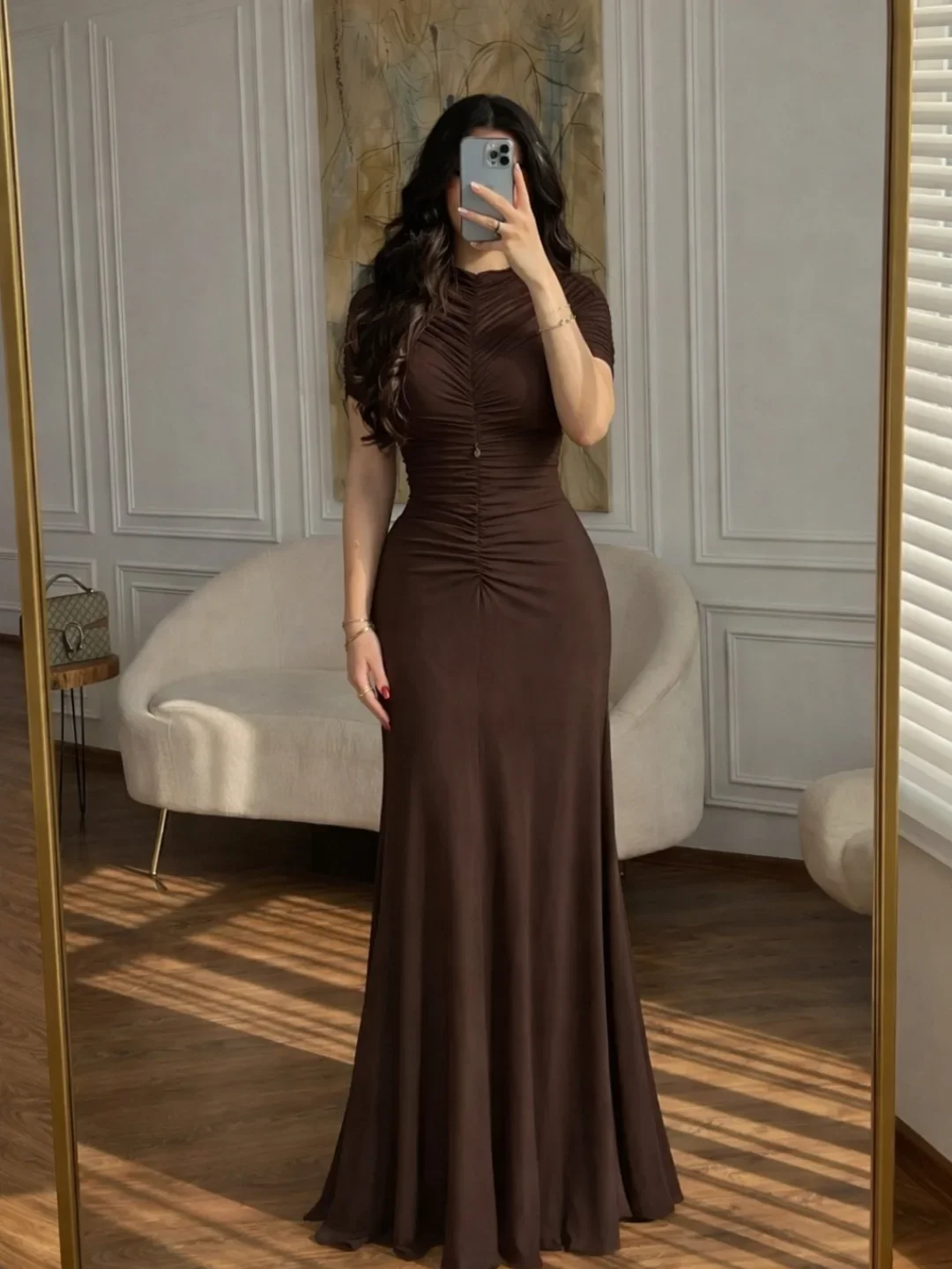 

Adore Customized Luxurious Elegant Evening Dresses Mermaid High Neck Floor Length Pleats Simple GiftParty Dresses Formal Dresses