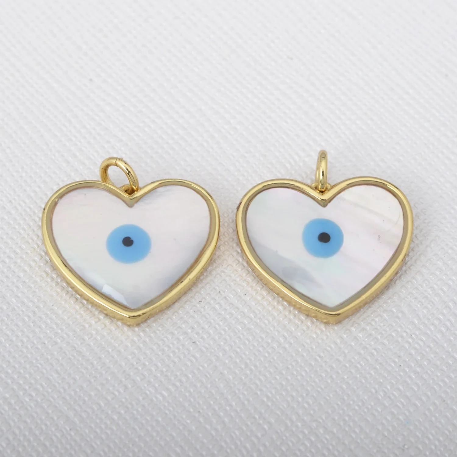 Brass Pendant for Women Blue Evil Eye Charms Gold Color Round Heart Shape Metal DIY Accessorie Jewelry Necklace Bracelet Making