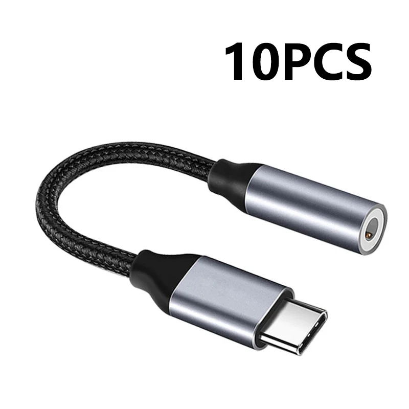 10 PCS Type-C 3.5 Jack Audio Cable USB C To 3 5 MM Jack Aux Adapter Phone Accessories Cabo Adaptador USB Tipo C USB C  HeadPhone